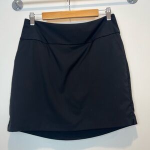 Adidas Skirt Skort Golf Under Shorts Womens M/L Solid Black Pull On Stretch